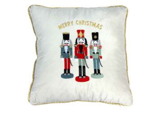 Coussin blanc casse-noisettes 47x47 cm