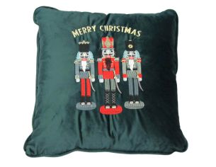 Coussin vert casse-noisettes 47x47 cm