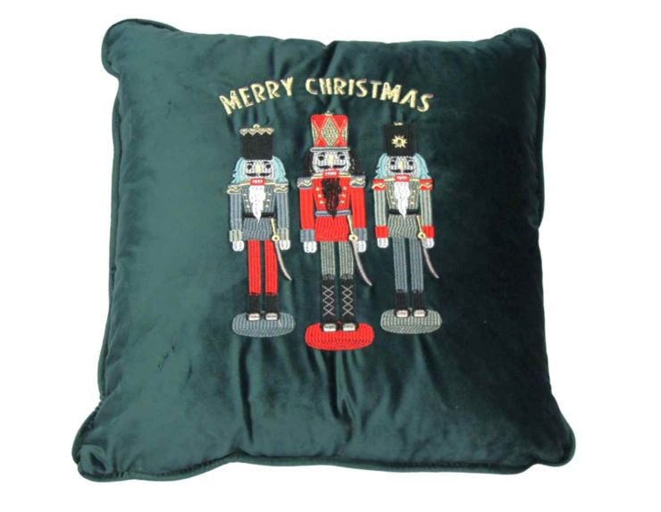 Coussin vert casse-noisettes 47x47 cm