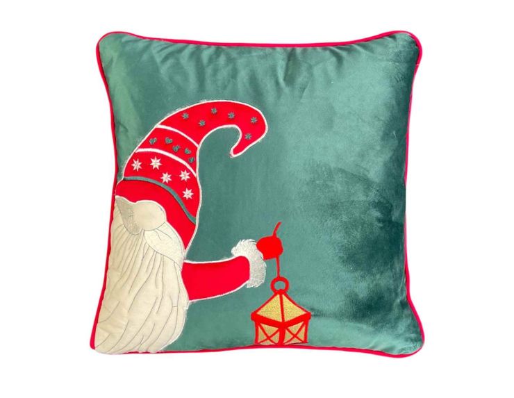 Coussin vert velours lutin 47x47 cm