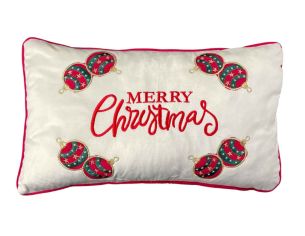 Coussin blanc velours cirque 45X60 cm