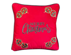 Coussin rouge velours cirque 47x47 cm