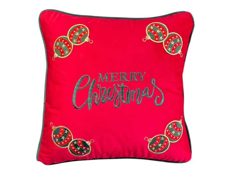 Coussin rouge velours cirque 47x47 cm