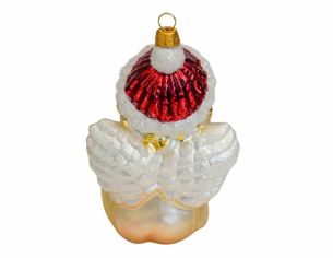Suspension de Noël ange verre soufflé H 12cm