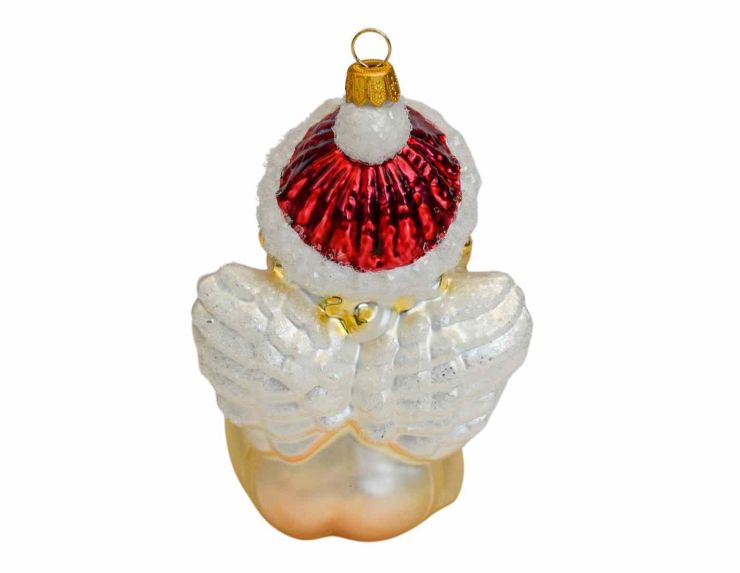 Suspension de Noël ange verre soufflé H 12cm