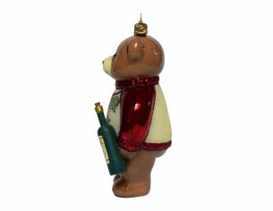 Suspension de Noël ourson vigneron H 18 cm