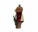 Voir la slide Suspension Noël ourson vigneron verre soufflé bouteille vin pull bordeaux raisins H18cm - Lilosquare