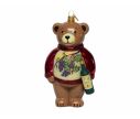 Voir la slide Suspension Noël ourson vigneron verre soufflé bouteille vin pull bordeaux raisins H18cm - Lilosquare
