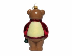 Suspension de Noël ourson vigneron H 18 cm