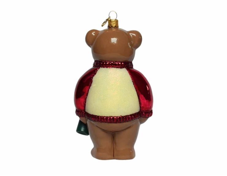 Suspension de Noël ourson vigneron H 18 cm