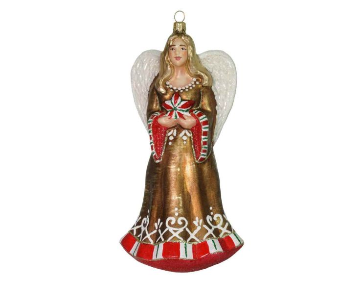 Suspension de Noël ange étoile H 20 cm