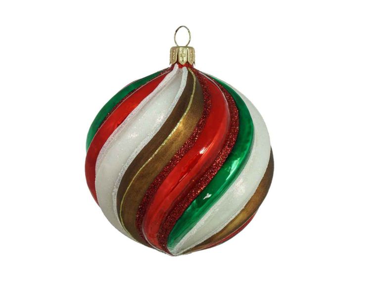 Boule de Noël spirale pain d'épices D 10 cm