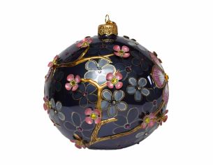 Boule de Noël luxe stormy sky D 12 cm