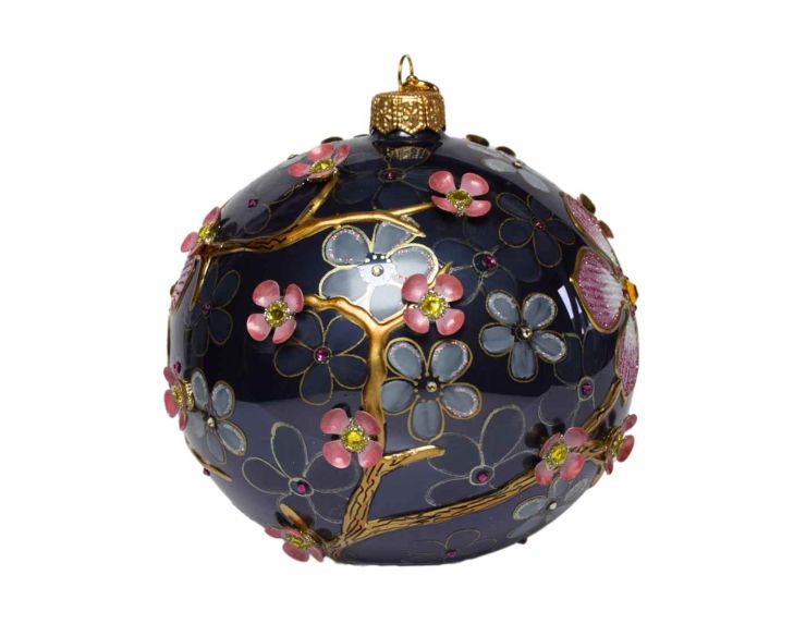 Boule de Noël luxe stormy sky D 12 cm