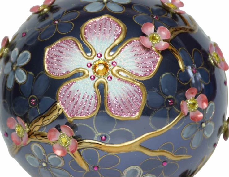 Boule de Noël luxe stormy sky D 12 cm