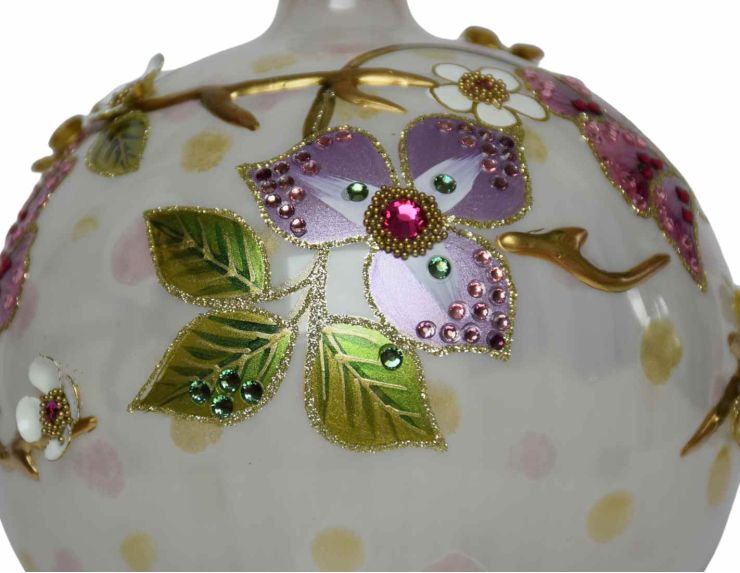 Boule de Noël luxe blossom flower D 12 cm