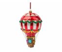 Voir la slide Suspension de Noël montgolfière rouge, blanche et dorée en verre soufflé et peinte à la main. 
Hauteur : 17cm