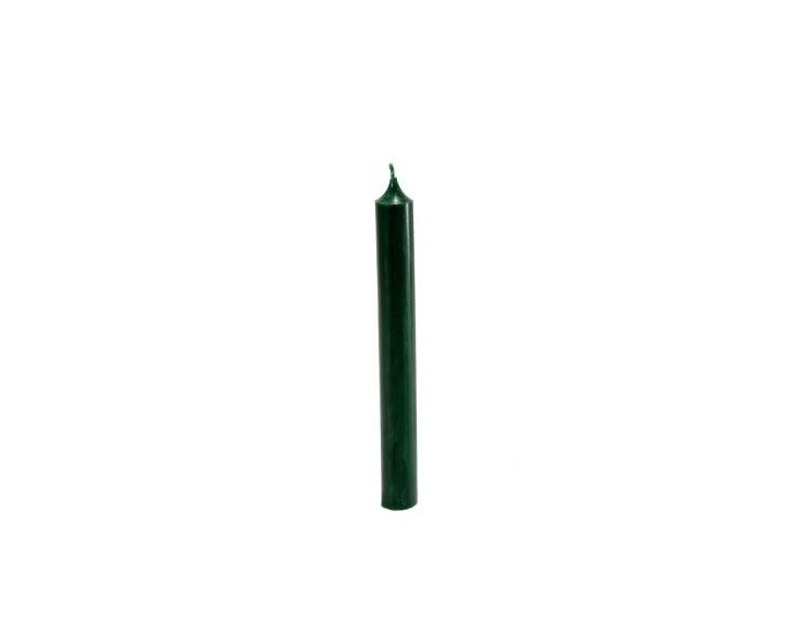 Bougie chandelle couleur vert sapin 19,5 cm