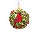 Voir la slide Boule de Noël cardinal rouge houx verre soufflé relief peint main Ø12cm - Lilosquare