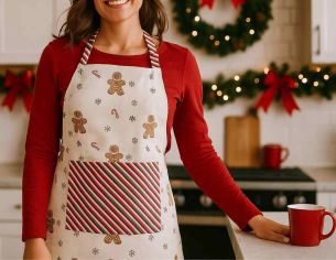 Tablier de cuisine pain d'épices 70 x 85 cm