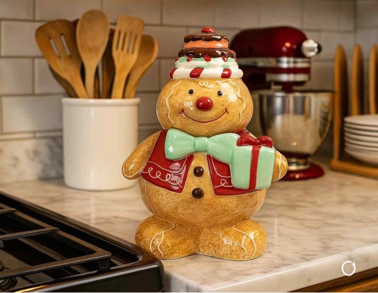 Bonbonnière bonhomme pain d'épices H 24cm