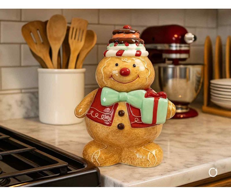 Bonbonnière bonhomme pain d'épices H 24cm