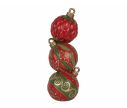 Voir la slide Colonne décorative boules de Noël empilées rouge vert motifs dorés résine H40cm