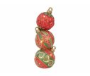 Voir la slide Colonne décorative boules de Noël empilées rouge vert motifs dorés résine H40cm