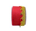 Voir la slide Large Ruban de Noël rouge avec galon doré, petites clochettes colorées et fil métallique – longueur 4,5 mètres.