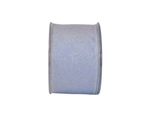Ruban blanc effet irisé scintillant, bordure renforcée. Largeur 7cm, longueur 9m.