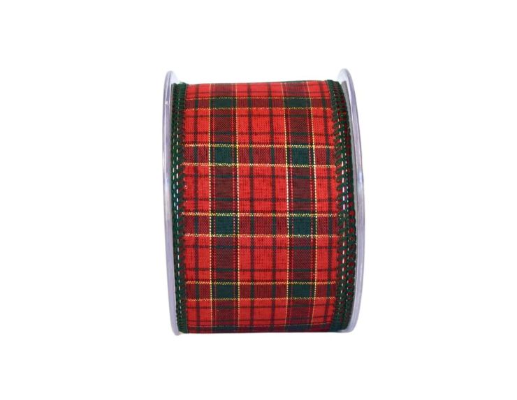 Ruban de Noël tartan vintage H 7cm x 9m
