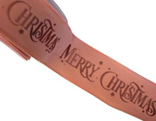 Ruban velours rose clair "Merry Christmas" 8cm x 9m
