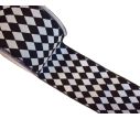 Voir la slide Ruban damier losange noir blanc graphique largeur 10cm 9m