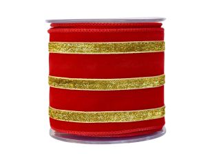 Ruban rouge velours rayures...
