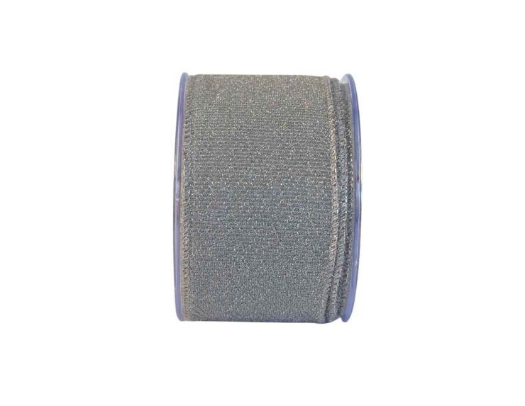 Ruban argenté scintillant lurex H 7cm x 9m