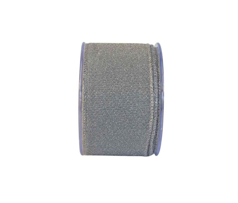 Ruban argenté scintillant lurex H 7cm x 9m