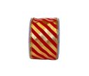 Voir la slide Ruban de Noël velours rouge rayures dorées diagonales sucre d'orge largeur 7cm 9m