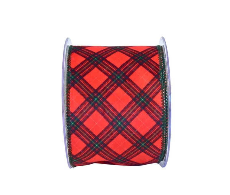 Ruban de Noël tartan velours H 10cm x 9m