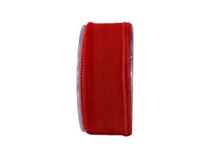 Ruban de Noël rouge velours H 4cm x 9m