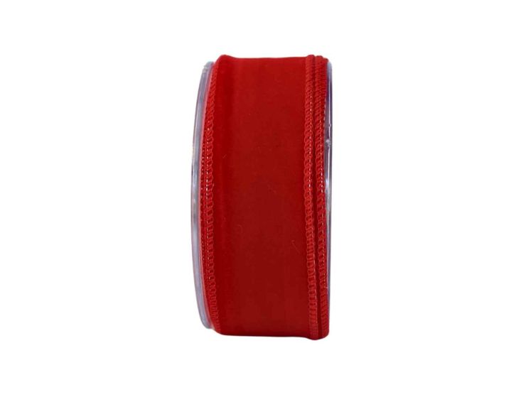 Ruban de Noël rouge velours H 4cm x 9m
