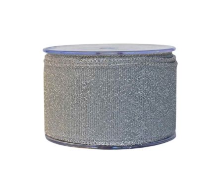 Ruban argenté scintillant lurex H 7cm x 9m