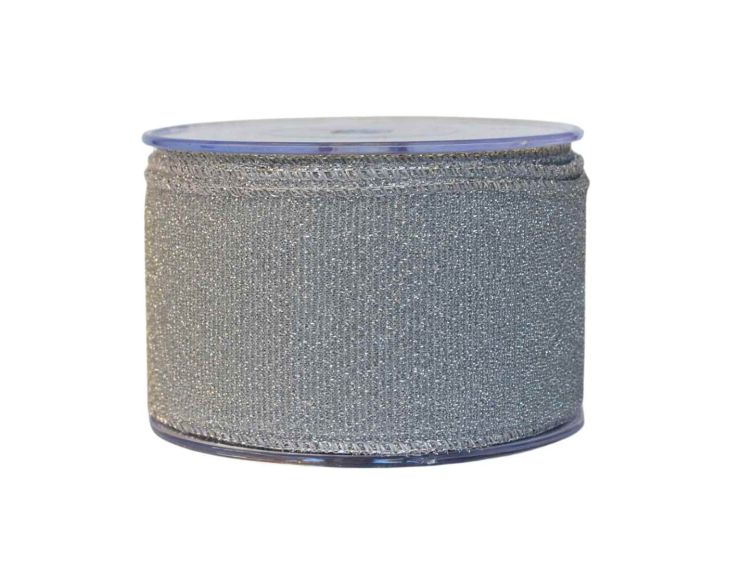Ruban argenté scintillant lurex H 7cm x 9m