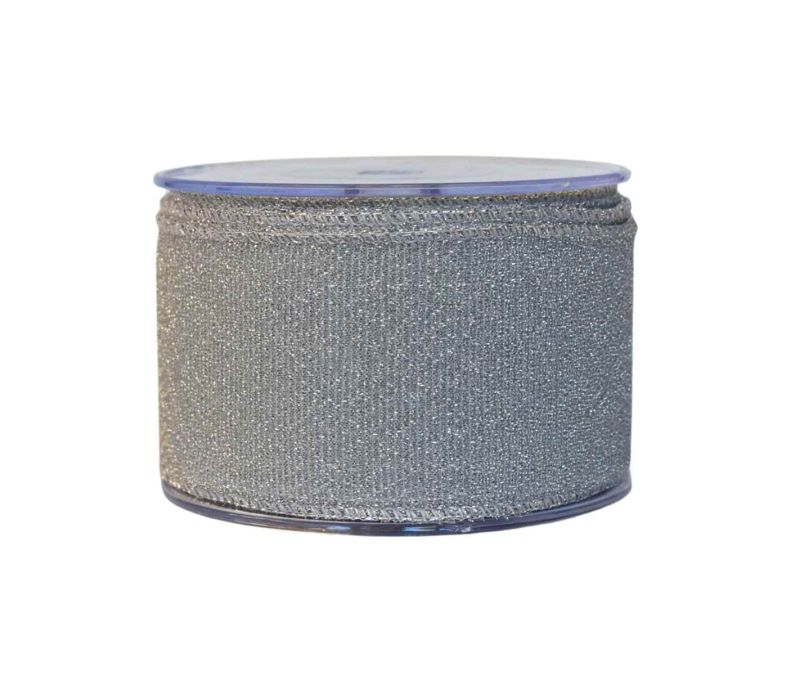 Ruban de Noël lurex argenté scintillant métallisé largeur 7cm 9m