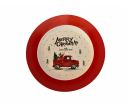 Voir la slide Assiette céramique rouge bord large camion vintage rouge sapins cadeaux inscription Merry Christmas and Happy 24cm