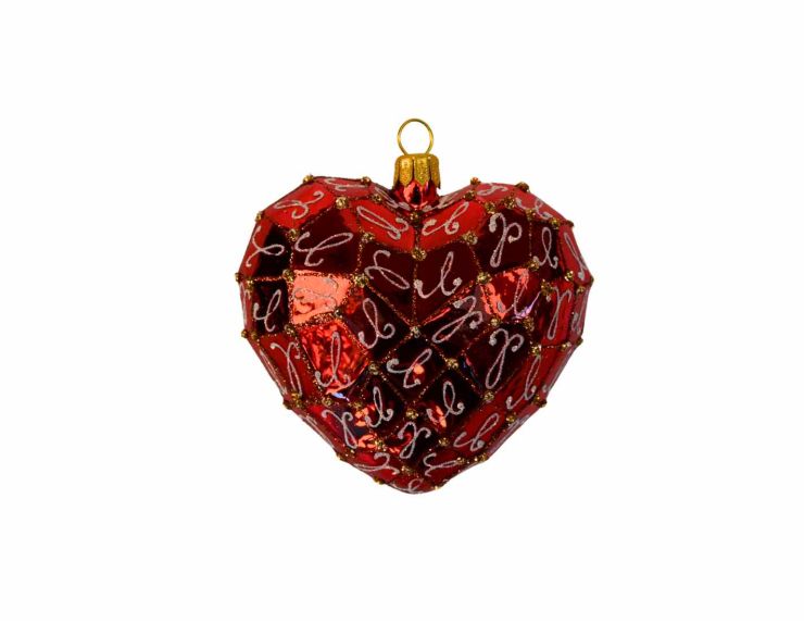 Suspension de Noël coeur rouge D 8cm