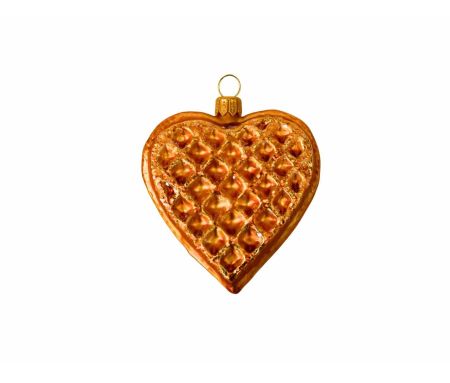 Suspension de Noël gaufre coeur H 9cm