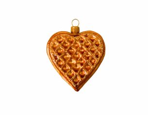 Suspension de Noël gaufre coeur H 9cm