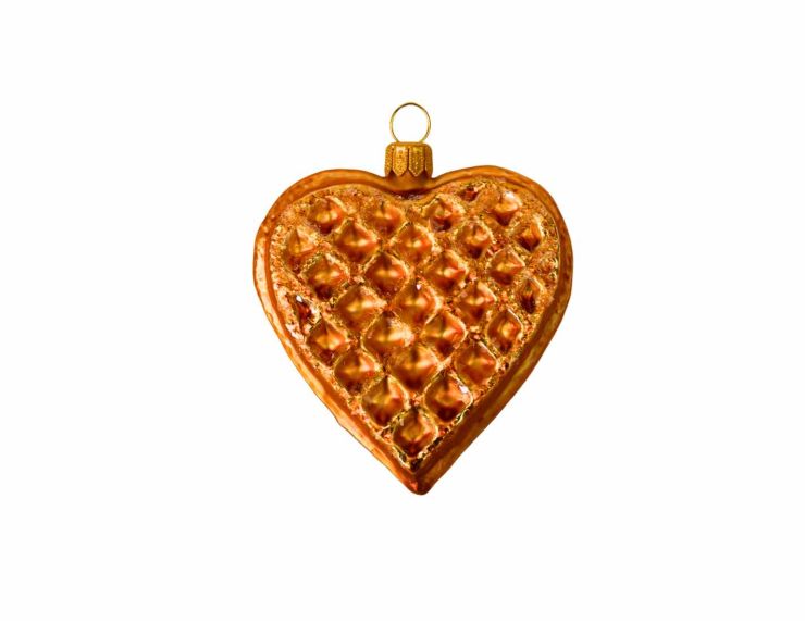 Suspension de Noël gaufre coeur H 9cm