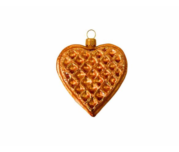 Suspension de Noël gaufre coeur H 9cm