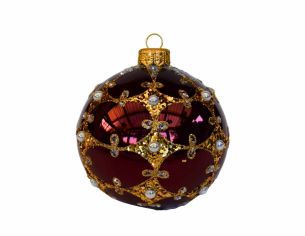 Boule de Noël bordeaux chic...